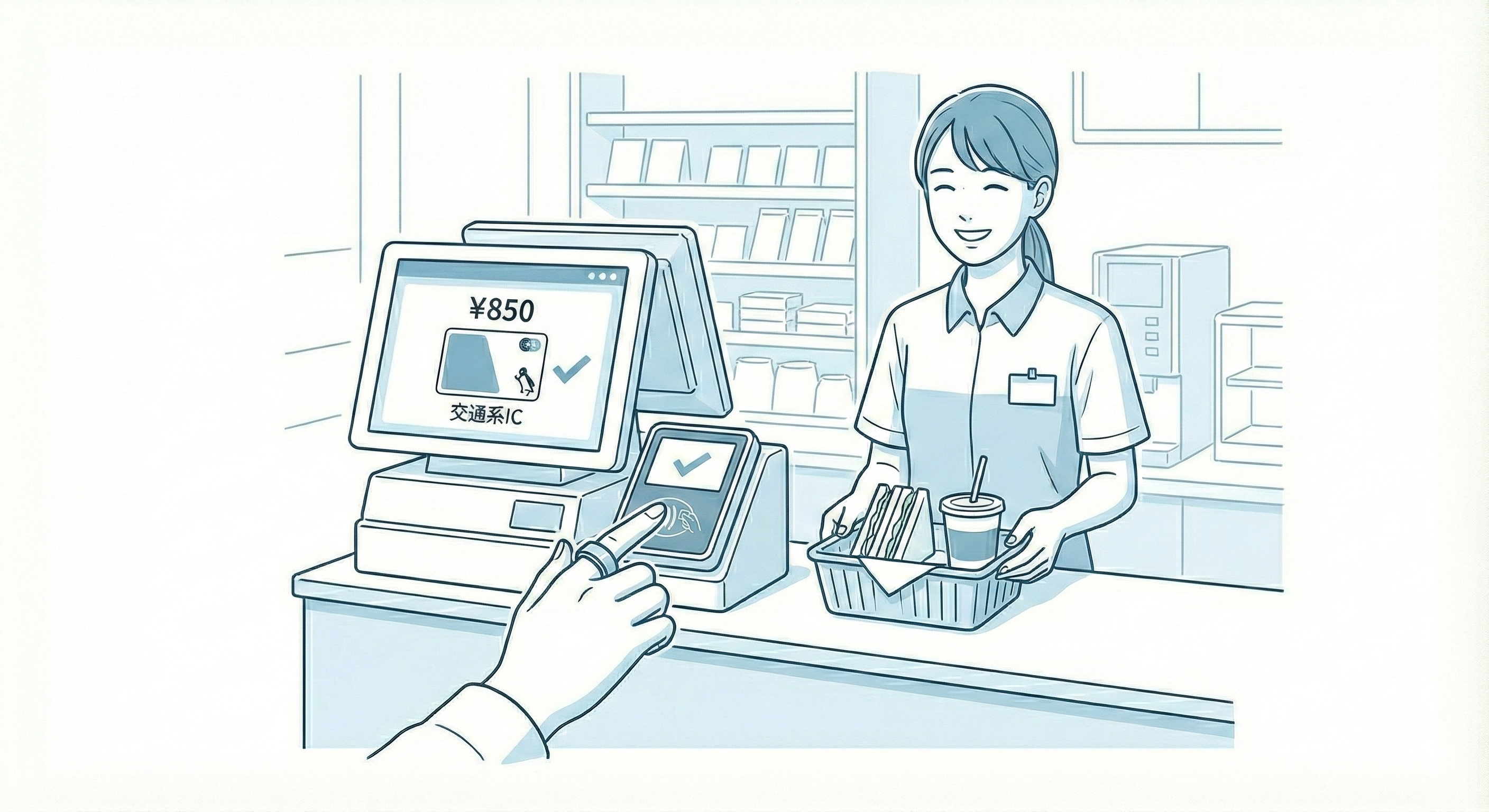 コンビニでも、指先だけでキャッシュレス決済